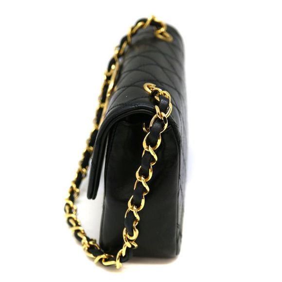 Chanel Matelasse Chain Shoulder Leather Black Gold Shoulder Bag - Picture 4 of 7